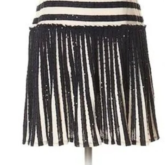 Striped mini drop waist pleated dress size 2 - Picture 4 of 8